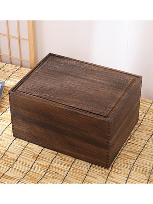 實木茶盒收納盒榫卯結構抽拉蓋推拉蓋木盒子整理箱桌面儲物箱雜物