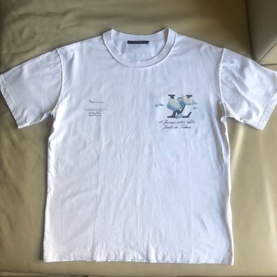 [品味人生2]保證正品 Louis Vuitton LV 白色 雲朵 短袖T恤 短T size L