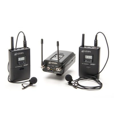 日本 AZDEN 330LT 一對二UHF無線麥克風套組〔接收器*1+腰掛發射器*2〕公司貨