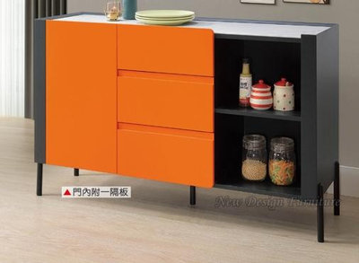 【N D Furniture】台南在地家具-LLT黑色金屬腳MDF烤漆塗裝130cm岩板收納櫃餐櫃YH