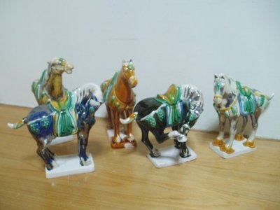 唐三彩陶瓷馬時尚家居飾風水陶瓷工藝擺飾  -----  五駿馬