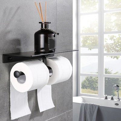 * 用於廚房和浴室的多功能壁掛式雙桿紙巾架-新款221015