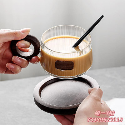 咖啡組日式咖啡杯碟套裝高檔精致下午茶禮盒裝帶勺高顏值木柄咖啡杯咖啡器具