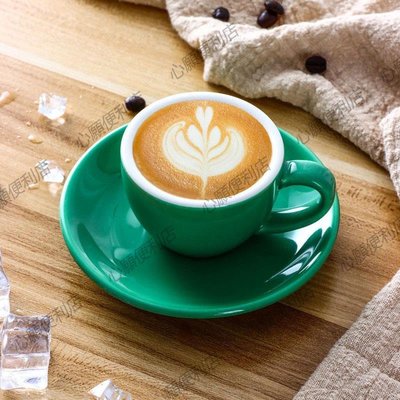 陶瓷加厚咖啡杯碟套裝 意式雙份濃縮特濃espresso咖啡杯定制75ml-心願便利店