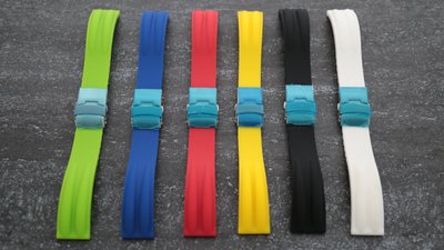 20mm高質感silicone strap替代亞米家omega seiko原廠貨潛水雙股紋矽膠錶帶