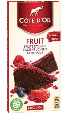 比利時代購巧克力-Cote d'Or 比利時大象牌紅莓巧克力片，買10片送1片，另有提供86%黑巧克力供顧客選購。