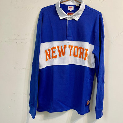 二手美品 Levi's NBA 聯名紐約尼克 New York Knicks Rugby shirts S號