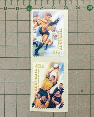 【郵卡庫2/運動/自黏】澳洲1999年SC1764a，參加國際橄欖球賽100週年 2全，自黏郵票新票 SP8014
