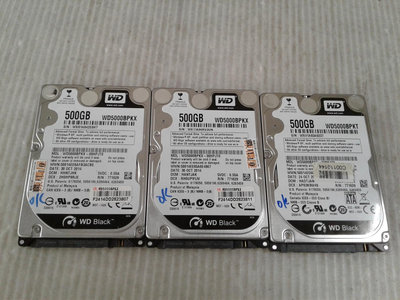 【 創憶電腦 】 WD 黑標 SATA 2.5吋 500G 筆記型硬碟 良品 直購價300元