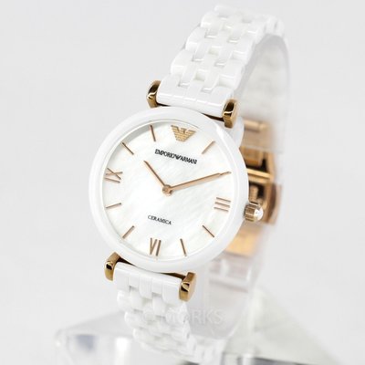 現貨 EMPORIO ARMANI AR1486 亞曼尼 手錶 32mm 玫瑰金 白面盤 白色陶瓷 陶瓷錶帶 女錶
