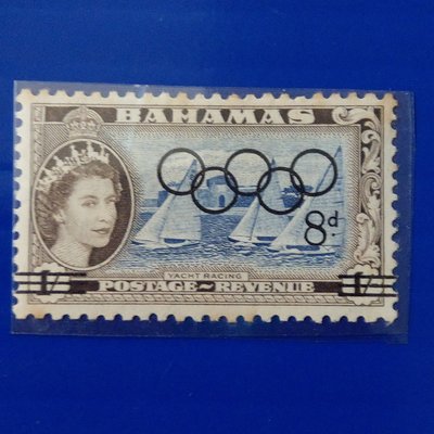 【大三元】英國殖民時期郵票-美洲-巴哈馬~1964年~伊莉莎白二世奧運-日本東京 ~新票1全1套原膠(207福)