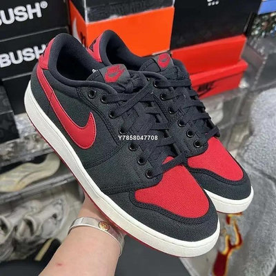 【流行潮品】AUR JORDAN  1 KO Low “Bred”帆布 籃球鞋 男鞋 黑紅 DX4981-006