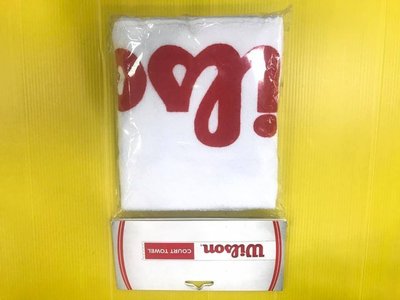 WILSON 運動毛巾 100%棉 公司貨 白紅 現貨