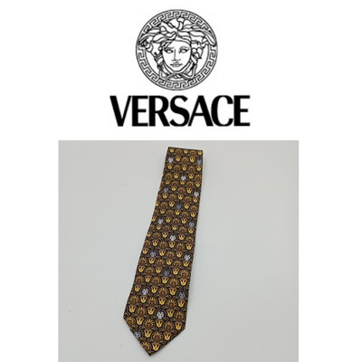【皮老闆二店】 二手真品 VERSACE 領帶 西裝領帶 配件 搭配 義大利製 100%絲 L251
