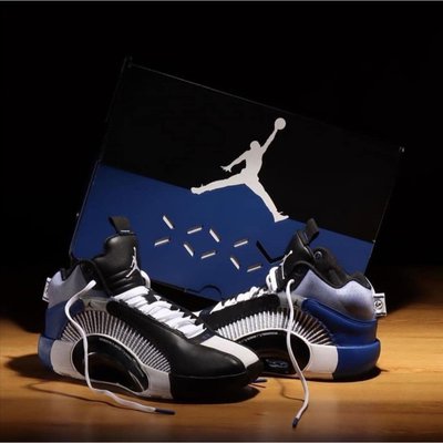 【正品】Fragment Design x Air Jordan 35 藤原浩 黑白藍 DA2371-100潮鞋