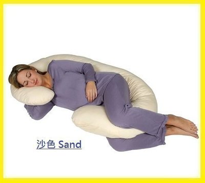 【現貨】美國代購 Snoogle Leachco Sand 沙色純棉 孕婦專用抱枕托腹枕 加購收納袋 4100含運