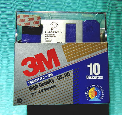 3M High Density DS HD 3.5" Diskette 1.44MB 10片/包 1996年／未拆封【楓紅林雨】