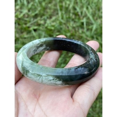 ��55.4mm Natural Serpentine jade Xiu yu jade bangle��地球��~隨意飾品