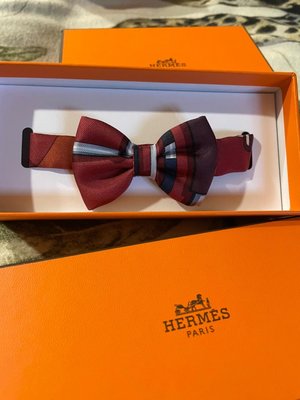 全新專櫃正品 Hermes 愛馬仕 Bow Tie Twilly 絲質蝴蝶結領結 男士領結 包包飾品