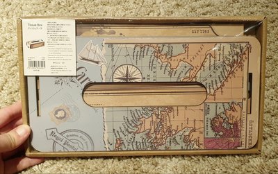 【便宜出清】日本帶回 DIY 面紙盒 世界地圖 航海 寶藏 圖案
