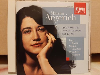 Argerich,Live From The   concertgebouw 1978 & 1979,阿格麗希1978、79現場演奏會錄音，巴哈，蕭邦等，如新。