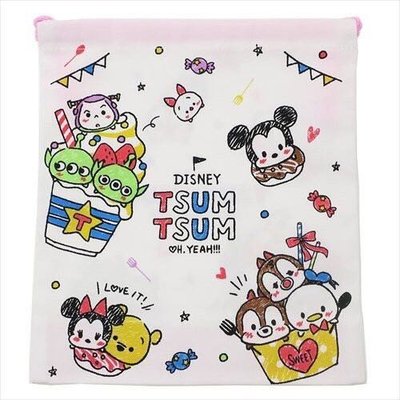 *現貨*日本製 Disney 迪士尼 tsum tsum 束口袋 小物收納袋 便當袋 收納包 萬用袋 束口包