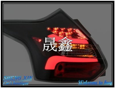 《晟鑫》全新 福特 MK3 導光 跑馬式 LED方向燈 13 14年 透明黑底尾燈 也有 紅白 紅黑 燻黑