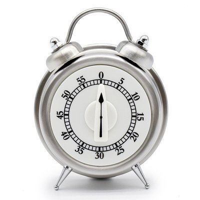 【熱賣精選】圓形不銹鋼計時器 機械提醒倒計時器美容美發廚房定時器