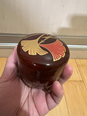 日本回流 金時繪 大漆 木胎 茶皂 茶葉罐 顏色正 器形小巧