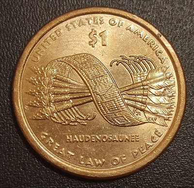 【二手】 美國1美元，薩卡加維亞26mm1821 錢幣 硬幣 紀念幣【明月軒】