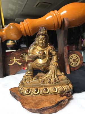 早期收藏老件文物西藏鎏金藏傳佛教密宗佛像黑財神
