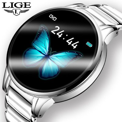 現貨手錶腕錶LIGE跨境爆款智能手錶陶瓷錶鏈手錶多功能運動防水手錶血壓血癢