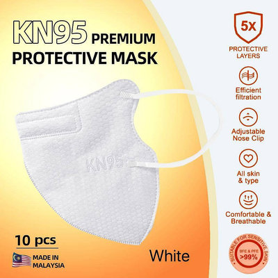 現貨供應KN95 五層式白色高級口罩