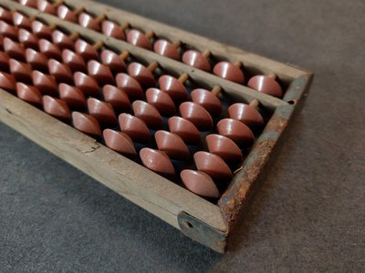 早期 木製+鐵件 算盤