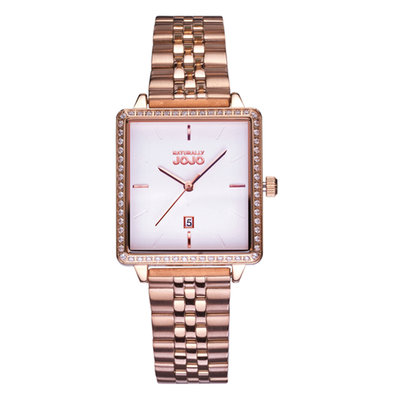 【時光鐘錶公司】NATURALLY JOJO JO96975-80R 極簡風格方型時尚鋼帶錶 情人節禮物男錶女錶 錶