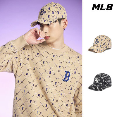 MLB 可調式硬頂棒球帽 MONOGRAM系列 紅襪/洋基隊 (3ACPM023N-兩色任選)