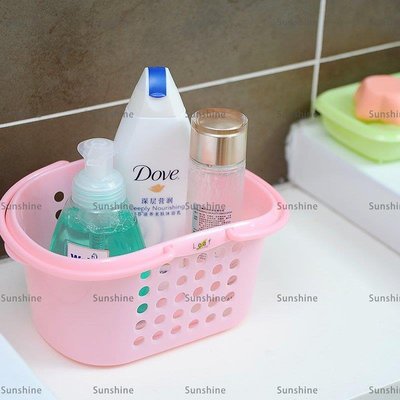 [sunlingt]浴室手提籃塑料洗澡籃子沐浴收納籃瀝水筐洗浴籃