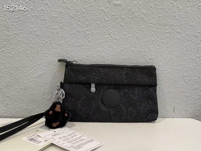 Kipling 猴子包 KI5562 黑色暗紋 中款 附掛繩 輕便輕量錢包 零錢包 鑰匙包 收納包 手拿包 防水 限時優惠
