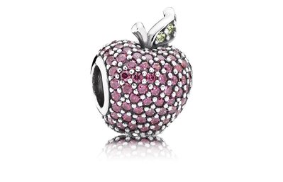 Pandora 925銀 鋯石滿鑽紅蘋果串飾
