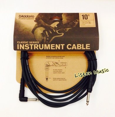 立昇樂器 D'Addario Planet Waves CGTRA-10 Classic 10呎 L頭導線 原廠公司貨