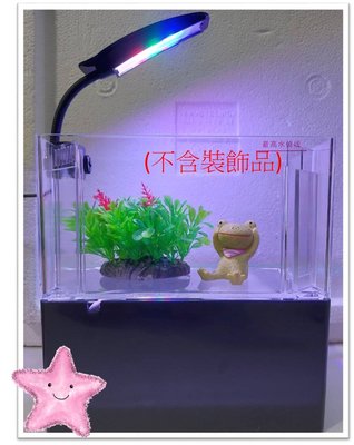 [星星水族] ＃新款＃小螃蟹 開放式 迷你底濾缸 (夾燈款) USB 底部過濾缸 小魚缸 懶人缸 桌上型魚缸