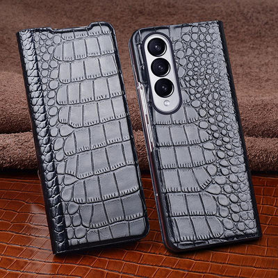 三星手機殼 適用于三星Galaxy Z Fold4手機保護套真皮防摔個性簡約創意式翻蓋手機皮套 保護套 保護殼