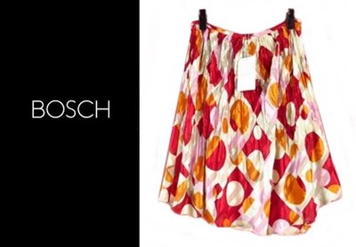 特價 全新有吊牌 專櫃品牌BOSCH 彩色大圓點雪紡及膝裙-38