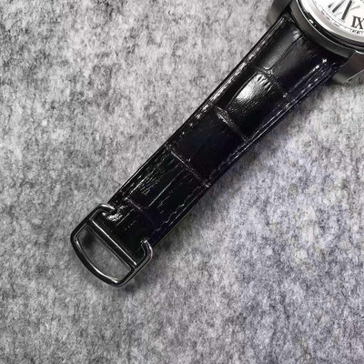 Kris錶配~  原廠款  cartier 卡力博 CALIBRE DE  黑色鱷魚壓紋錶帶 24MM