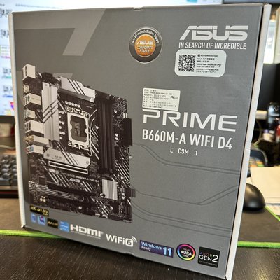 [龍龍3C] 華碩 Asus PRIME B660M-A WIFI DDR4 CSM 主機板 1700腳位 MATX