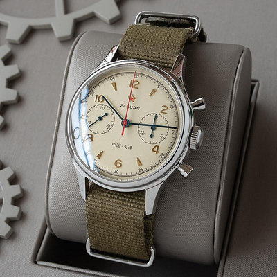 復古飛行員計時男士手錶海鷗 1963 St1901 亞克力北約尼龍 SGL 手錶