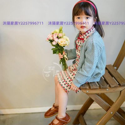 中國風女童裙針織兒童旗袍女寶洋氣漢服女孩禮服春裝周歲氣質改良-沐陽家居