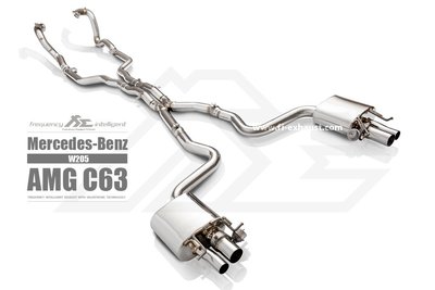 【YGAUTO】FI 賓士 BENZ W205 AMG C63 2014+ 中尾段閥門排氣管 全新升級 底盤