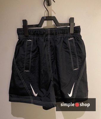 【Simple Shop】NIKE NSW 運動短褲 雙勾 刺繡LOGO 車線 高腰短褲 黑 女款 DD5593-010