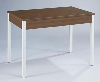 【風禾家具】HGS-626-3@EML系統板胡桃色3.3尺雙抽書桌【台中市區免運送到家】 辦公桌 電腦桌 台灣製造傢俱